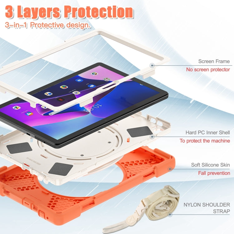 For Lenovo Tab M10 10.1 3rd Gen Silicone + PC Protective Tablet Case(Orange)