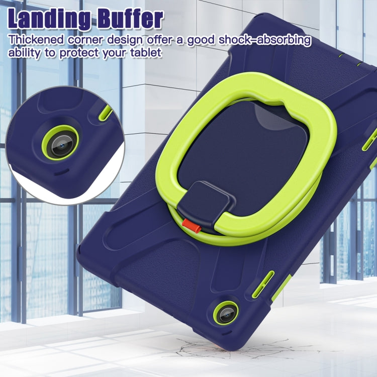 For Lenovo Tab M10 10.1 3rd Gen Silicone + PC Protective Tablet Case(Navy Blue Lime)