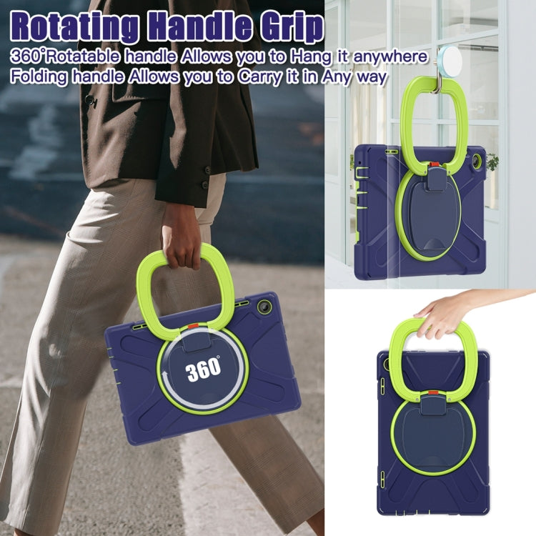 For Lenovo Tab M10 10.1 3rd Gen Silicone + PC Protective Tablet Case(Navy Blue Lime)