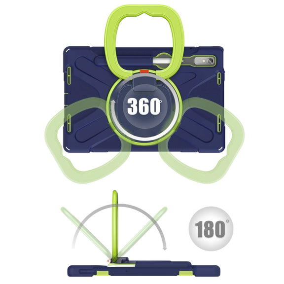 For Lenovo Pad Pro 2022 11.2 inch Silicone + PC Protective Tablet Case(Navy Blue Lime)