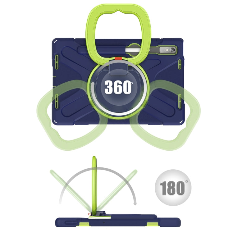 For Lenovo Pad Pro 2022 11.2 inch Silicone + PC Protective Tablet Case(Navy Blue Lime)