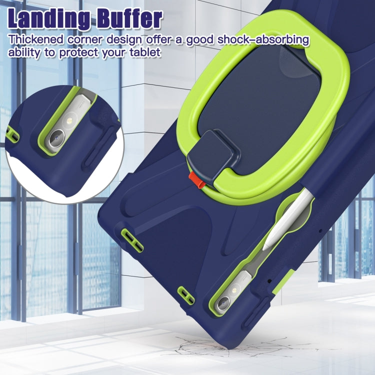 For Lenovo Pad Pro 2022 11.2 inch Silicone + PC Protective Tablet Case(Navy Blue Lime)