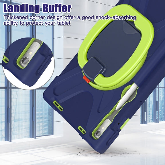 For Lenovo Pad Pro 2022 11.2 inch Silicone + PC Protective Tablet Case(Navy Blue Lime)