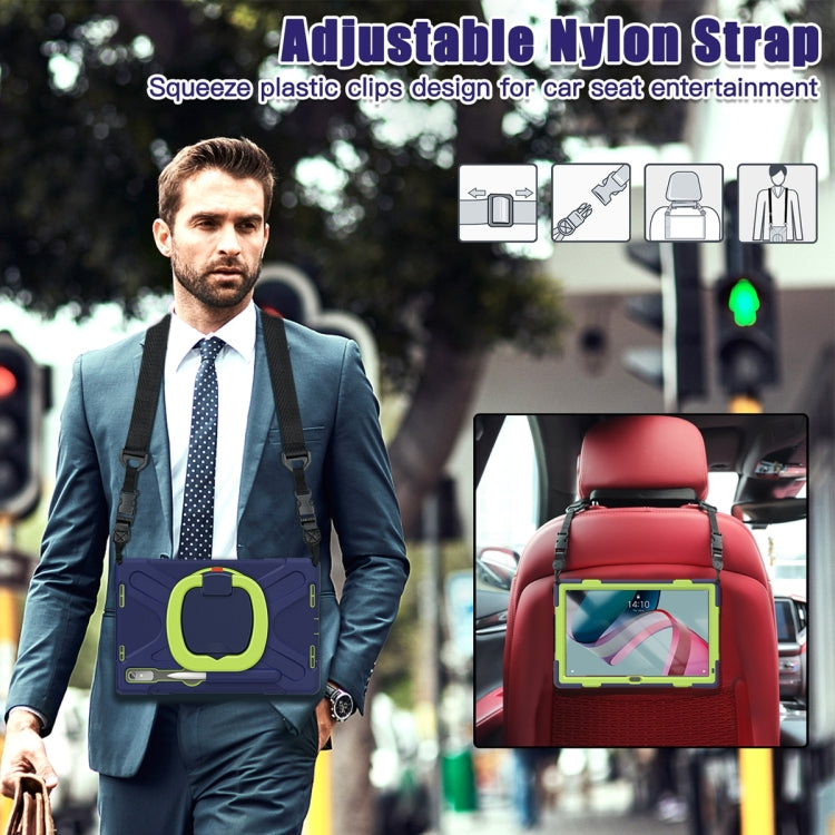 For Lenovo Pad Pro 2022 11.2 inch Silicone + PC Protective Tablet Case(Navy Blue Lime)
