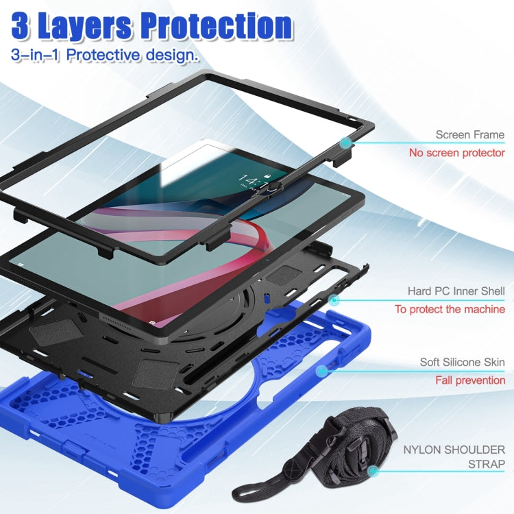 For Lenovo Pad Pro 2022 11.2 inch Silicone + PC Protective Tablet Case(Blue)