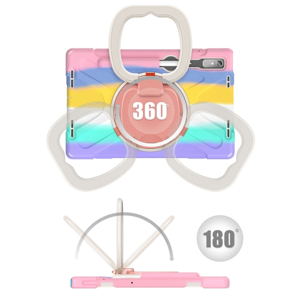 For Lenovo Pad Pro 2022 11.2 inch Silicone + PC Protective Tablet Case(Colorful Pink)