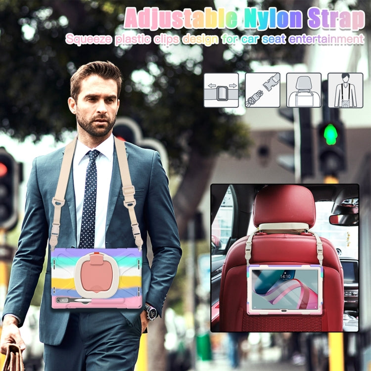 For Lenovo Pad Pro 2022 11.2 inch Silicone + PC Protective Tablet Case(Colorful Pink)