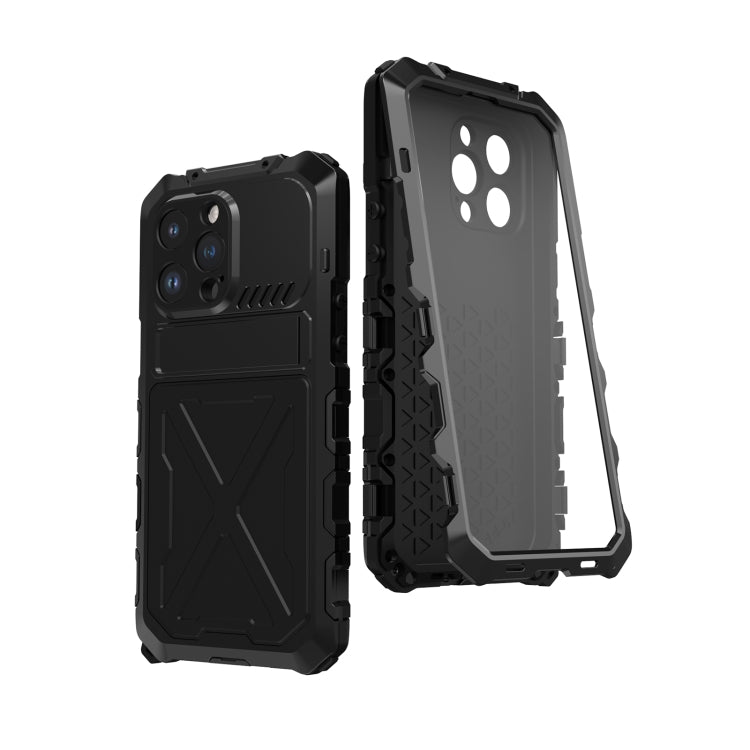 For iPhone 14 Pro Max R-JUST Life Water-resistant Dustproof Shockproof Phone Case(Black)