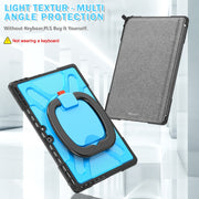 For MicroSoft Surface Pro 9 / 10 / 11 Handle Rotatable Kickstand Shockproof Tablet Case(Blue)