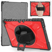 For MicroSoft Surface Pro 9 / 10 / 11 Rotatable Kickstand Grip Shockproof Tablet Case(Red)