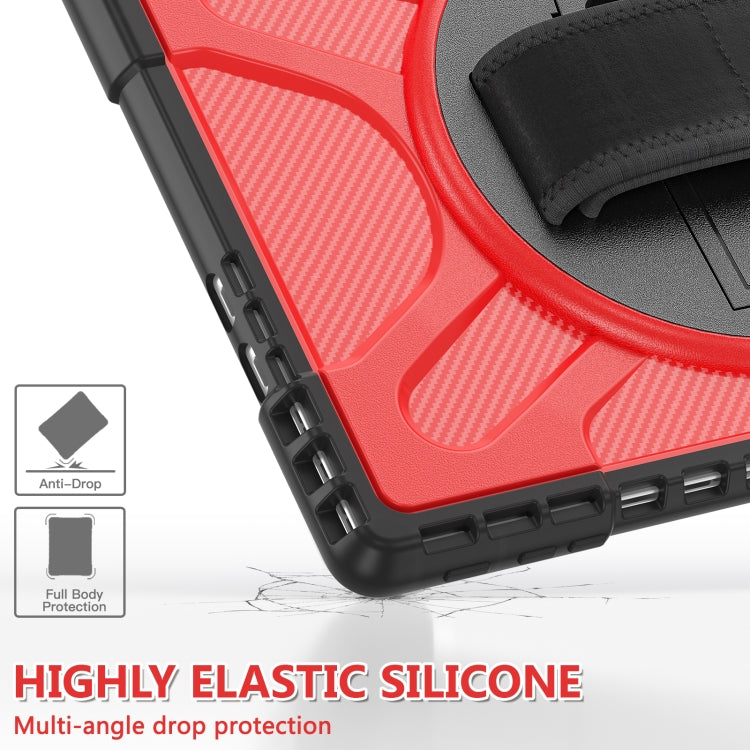 For MicroSoft Surface Pro 9 / 10 / 11 Rotatable Kickstand Grip Shockproof Tablet Case(Red)