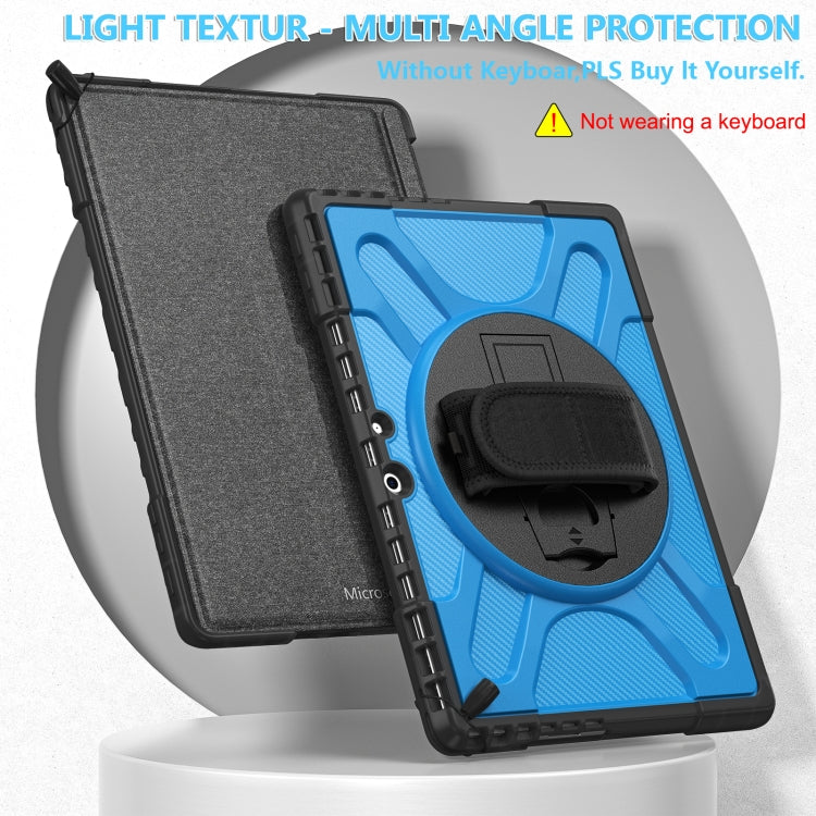 For MicroSoft Surface Pro 9 / 10 / 11 Rotatable Kickstand Grip Shockproof Tablet Case(Blue)