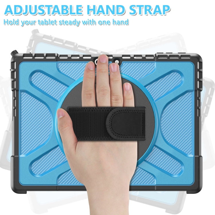 For MicroSoft Surface Pro 9 / 10 / 11 Rotatable Kickstand Grip Shockproof Tablet Case(Blue)