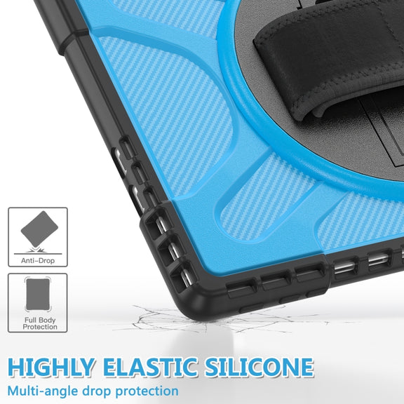 For MicroSoft Surface Pro 9 / 10 / 11 Rotatable Kickstand Grip Shockproof Tablet Case(Blue)