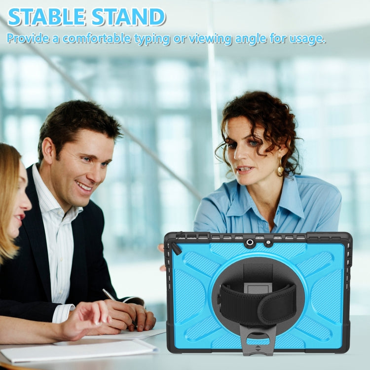 For MicroSoft Surface Pro 9 / 10 / 11 Rotatable Kickstand Grip Shockproof Tablet Case(Blue)