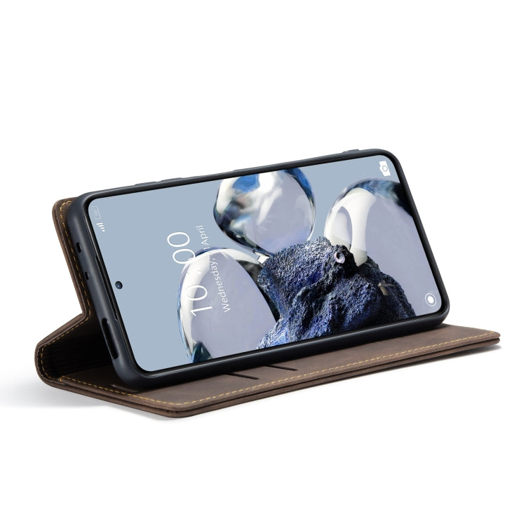 For Xiaomi 12T / 12T Pro CaseMe 013 Multifunctional Horizontal Flip Leather Phone Case(Coffee)