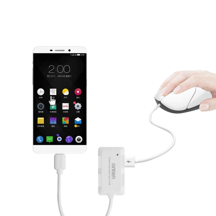Onten OTN-9102 4-port USB3.0 Portable HUB Docking Station(White)