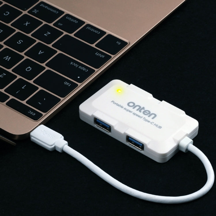 Onten OTN-9102 4-port USB3.0 Portable HUB Docking Station(White)
