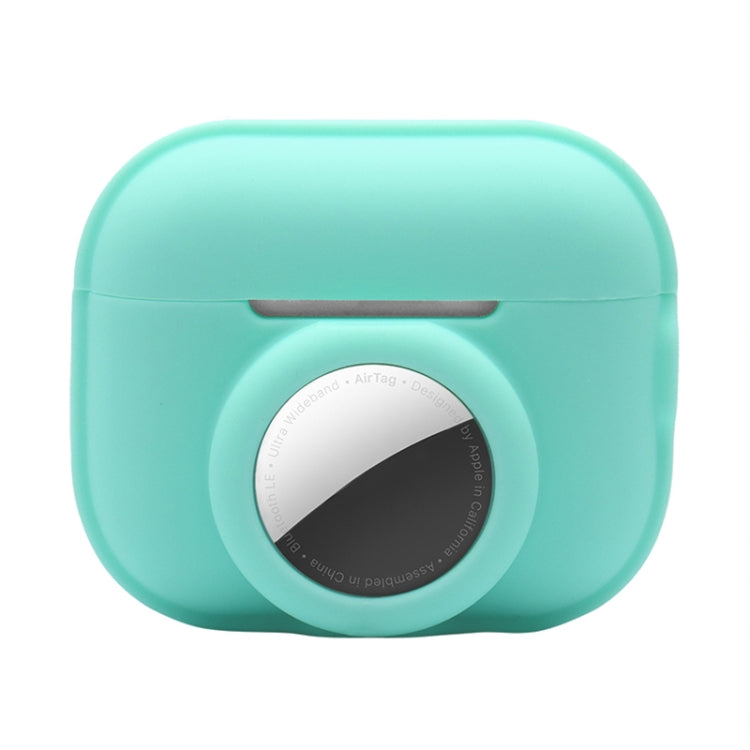 For AirPods Pro 2 / AirTag 2 in 1 Shockproof Full Coverage Silicone Protective Case(Teal Green)