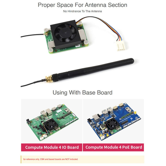 Waveshare Dedicated 3007 Cooling Fan for Raspberry Pi Compute Module 4 CM4, Power Supply:5V