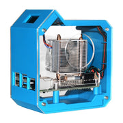 For Raspberry Pi 4B Waveshare Desktop Computer Fan LED Light Mini Tower Set(Blue)