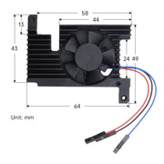 Waveshare Dedicated All-In-One Aluminum Alloy Cooling Fan For Raspberry Pi 4B