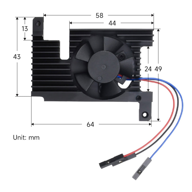 Waveshare Dedicated All-In-One Aluminum Alloy Cooling Fan For Raspberry Pi 4B