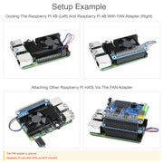 Waveshare Dedicated All-In-One Aluminum Alloy Cooling Fan For Raspberry Pi 4B