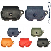 For AirPods 1 / 2 Backpack Style PU Leather Earphone Protective Case with Lanyard(Black)
