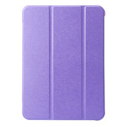 For iPad 10th Gen 10.9 2022 Silk Texture Three-fold Horizontal Flip Leather Tablet Case(Purple)