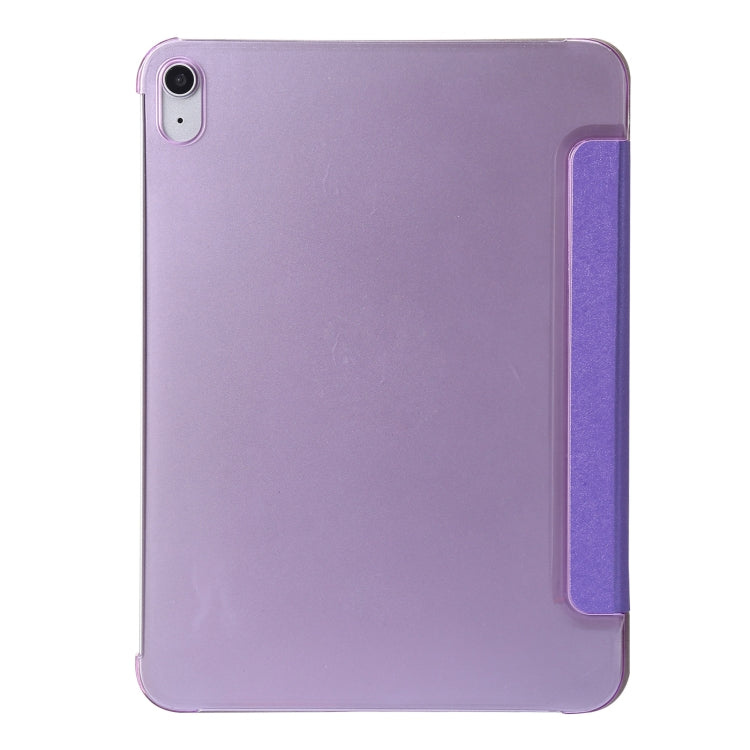 For iPad 10th Gen 10.9 2022 Silk Texture Three-fold Horizontal Flip Leather Tablet Case(Purple)