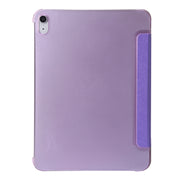 For iPad 10th Gen 10.9 2022 Silk Texture Three-fold Horizontal Flip Leather Tablet Case(Purple)