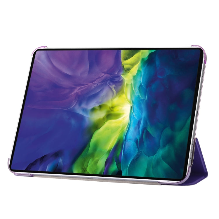 For iPad 10th Gen 10.9 2022 Silk Texture Three-fold Horizontal Flip Leather Tablet Case(Purple)
