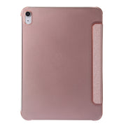 For iPad 2025 / 2022 Silk Texture Three-fold Horizontal Flip Leather Tablet Case(Rose Gold)