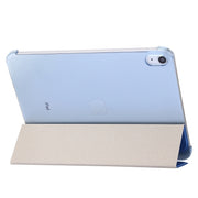 For iPad 2025 / 2022 Silk Texture Three-fold Horizontal Flip Leather Tablet Case(Rose Gold)