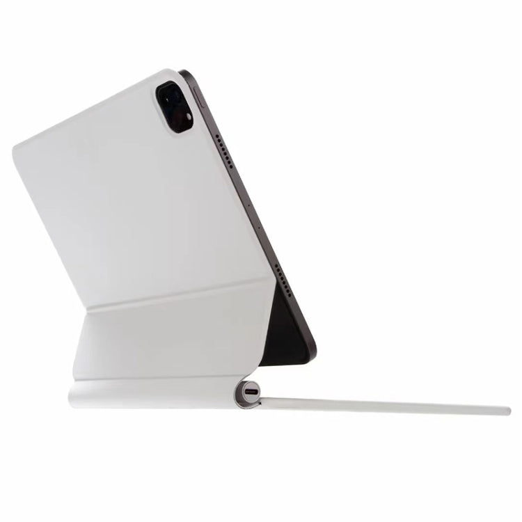 For iPad Air 5 / 4 10.9 inch P10 Bluetooth Keyboard Leather Case with Touch Pad(White)
