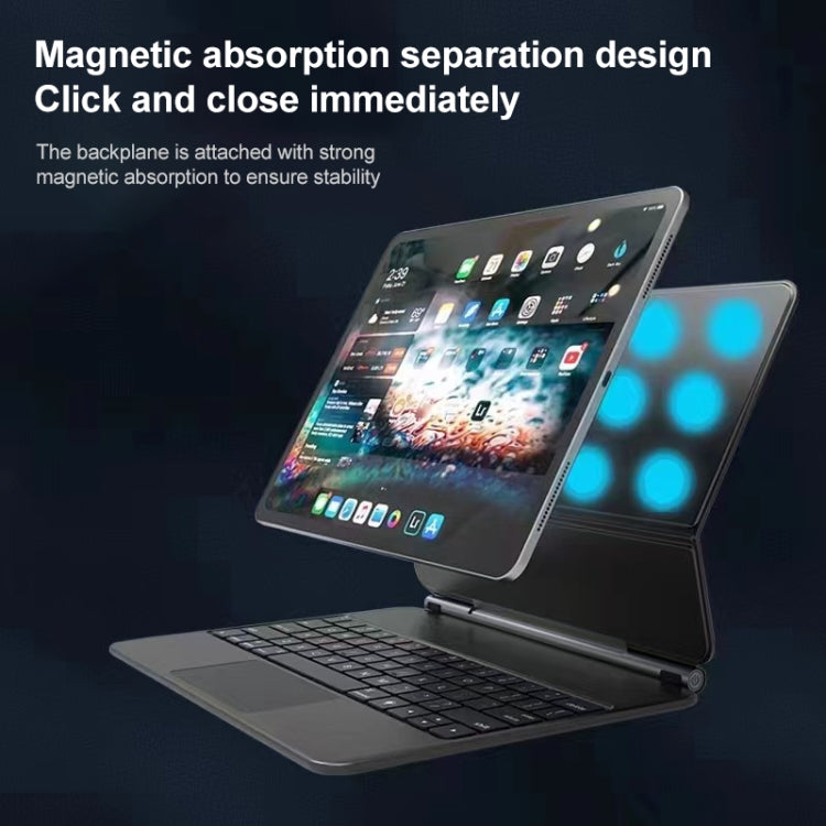 For iPad Air 5 / 4 10.9 inch P10 Bluetooth Keyboard Leather Case with Touch Pad(White)