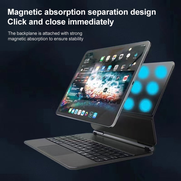 For iPad Air 5 / 4 10.9 inch P10 Bluetooth Keyboard Leather Case with Touch Pad(White)