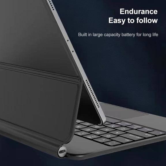 For iPad Air 5 / 4 10.9 inch P10 Bluetooth Keyboard Leather Case with Touch Pad(White)