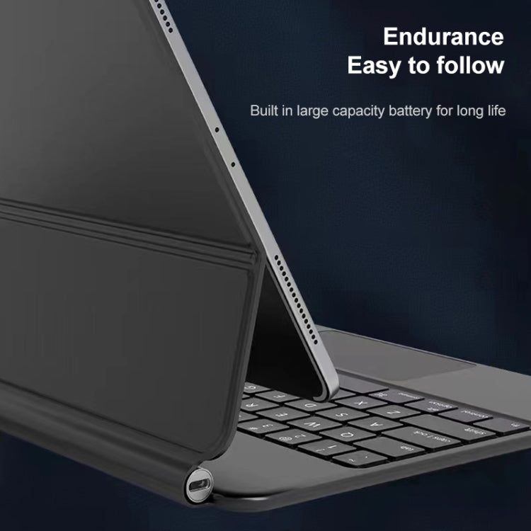 For iPad Air 5 / 4 10.9 inch P10 Bluetooth Keyboard Leather Case with Touch Pad(White)