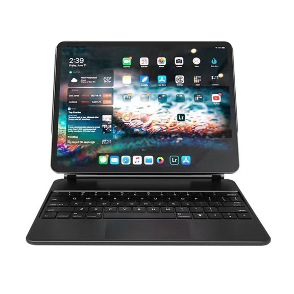 For iPad Pro 11 inch 2021/2020/2018 P11 Bluetooth Keyboard Leather Case with Touch Pad(White)