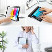 For iPad 2025 / 2022 DUX DUCIS TOBY Series Antiskid Leather Smart Tablet Case(Black)