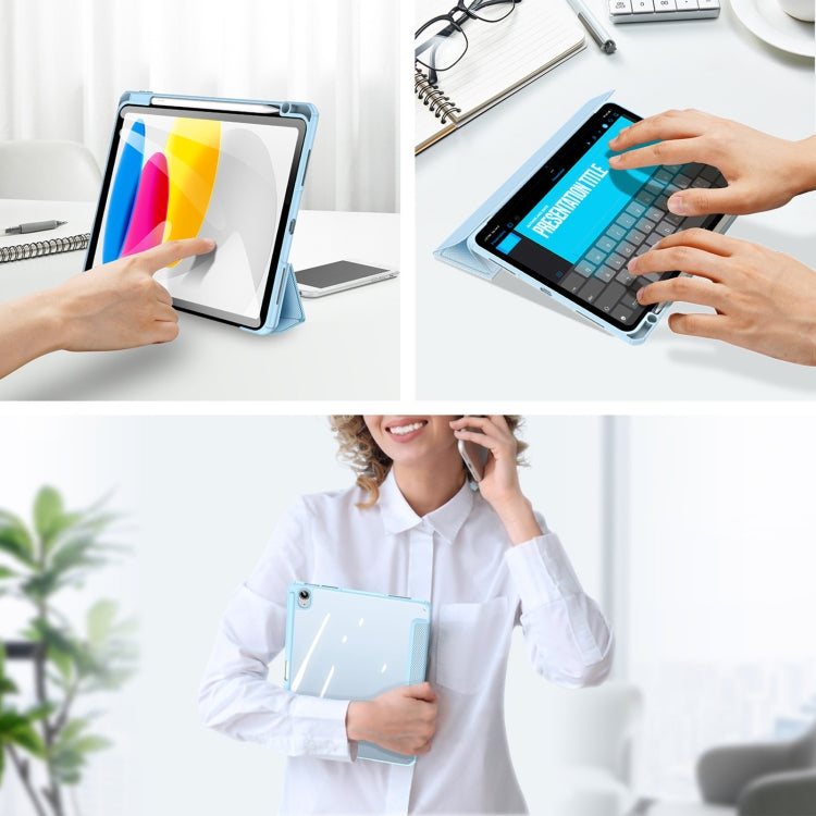 For iPad 2025 / 2022 DUX DUCIS TOBY Series Antiskid Leather Smart Tablet Case(Blue)