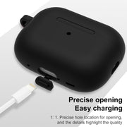 For AirPods Pro 2 Thickened One-piece Shockproof Earphone Case(Black)