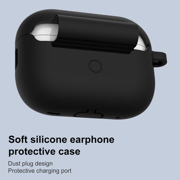 For AirPods Pro 2 Thickened One-piece Shockproof Earphone Case(Black)