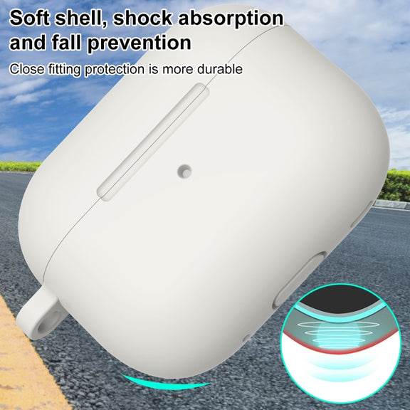 For AirPods Pro 2 Thickened One-piece Shockproof Earphone Case(Off White)
