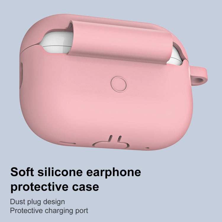 For AirPods Pro 2 Thickened One-piece Shockproof Earphone Case(Light Pink)