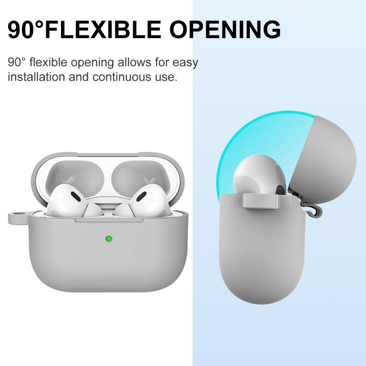 For AirPods Pro 2 Thickened One-piece Shockproof Earphone Case(Light Grey)