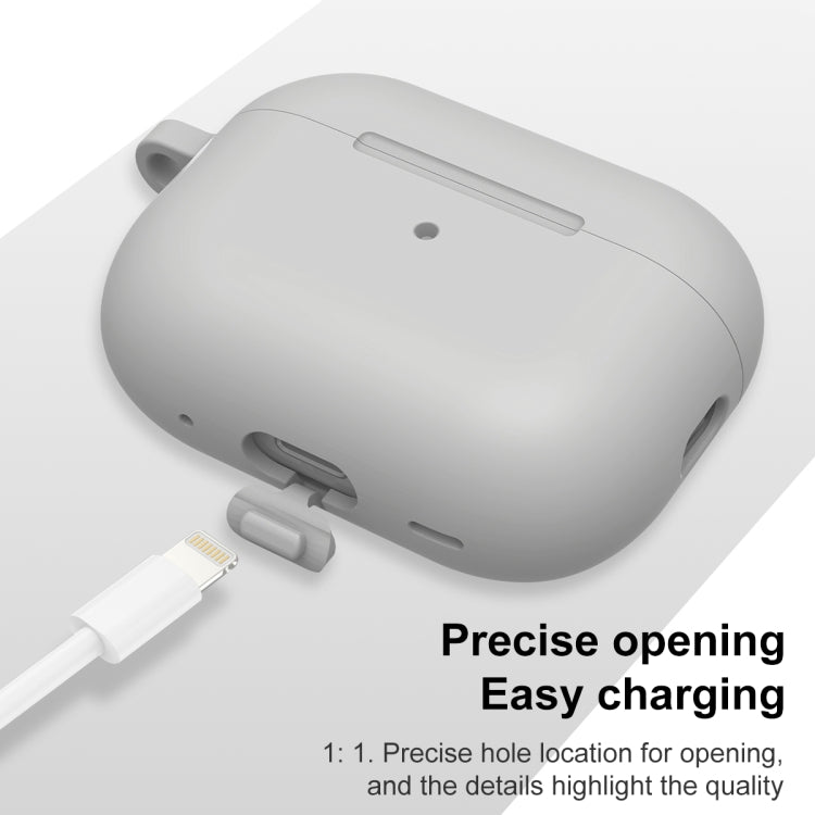 For AirPods Pro 2 Thickened One-piece Shockproof Earphone Case(Light Grey)