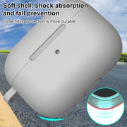 For AirPods Pro 2 Thickened One-piece Shockproof Earphone Case(Light Grey)